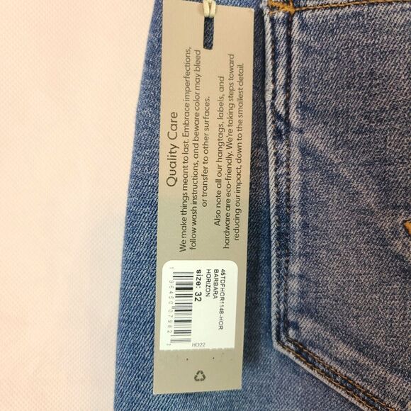 New Hudson Women's (32) Barbara High Rise Bootcut Crop Raw Hem Blue Jeans $195 - Picture 14 of 15